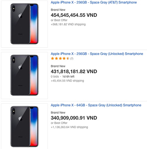 iPhone X giá gần 500 triệu đồng trên eBay