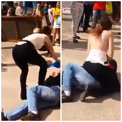 Sự thật đằng sau đoạn video người phụ nữ cởi áo, dùng ngực tấn công gã yêu râu xanh ở Brazil