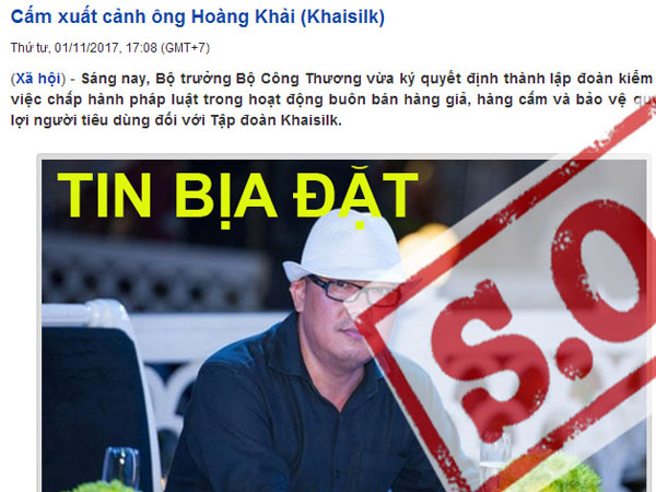 Đề nghị cấm xuất cảnh ông chủ Khaisilk: Tin bịa đặt lan tràn