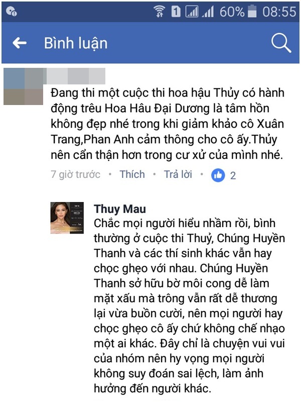 Mâu Thủy bác tin đồn nhạo báng nhan sắc Tân Hoa hậu Đại Dương Lê Âu Ngân Anh