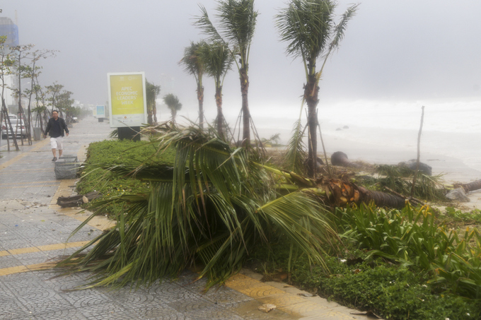 Gió giật sập cổng chào ở Đà Nẵng