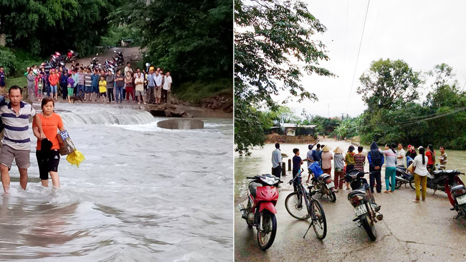 Hàng trăm người tìm kiếm trưởng thôn bị lũ cuốn