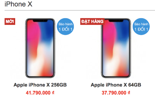 Sau một ngày về Việt Nam, iPhone X mất giá hơn 20 triệu đồng