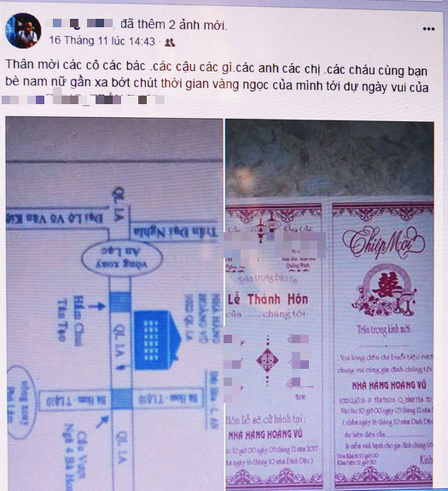 Được mời cưới qua Facebook, bạn có đi không?