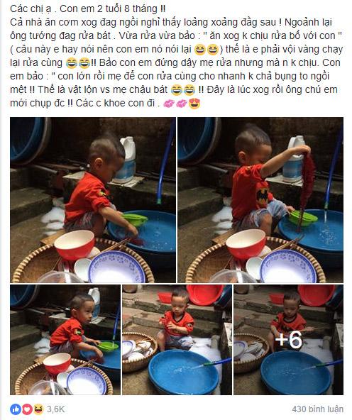 Thấy bố mẹ ăn xong không dọn, bé trai vừa rửa bát vừa nói câu khiến cả nhà đứng hình Thấy bố mẹ ăn xong không dọn, bé trai vừa rửa bát vừa nói câu khiến cả nhà đứng hình