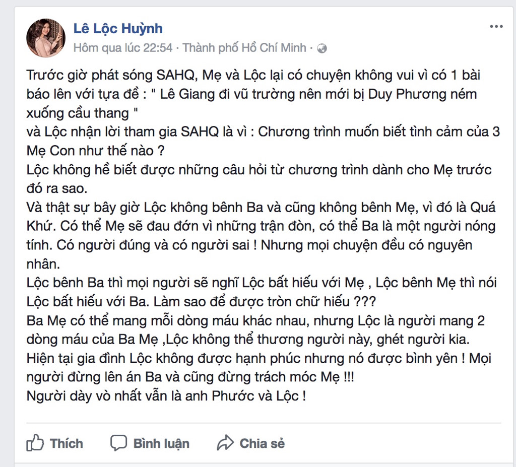 Con gái Lê Giang thương cha, nghệ sĩ xót xa cuộc sống của Duy Phương