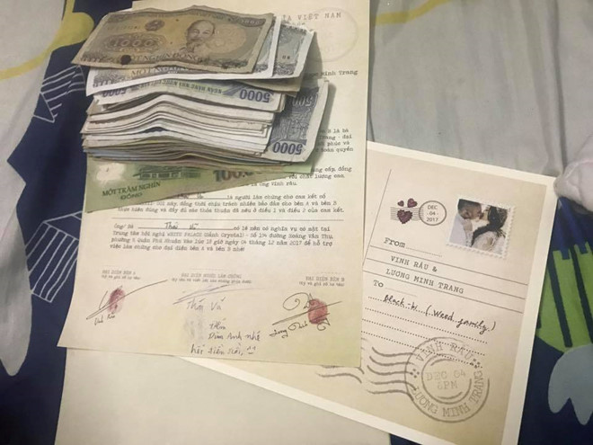 Bạn bè mừng toàn tiền lẻ khi đến đám cưới Vinh Râu