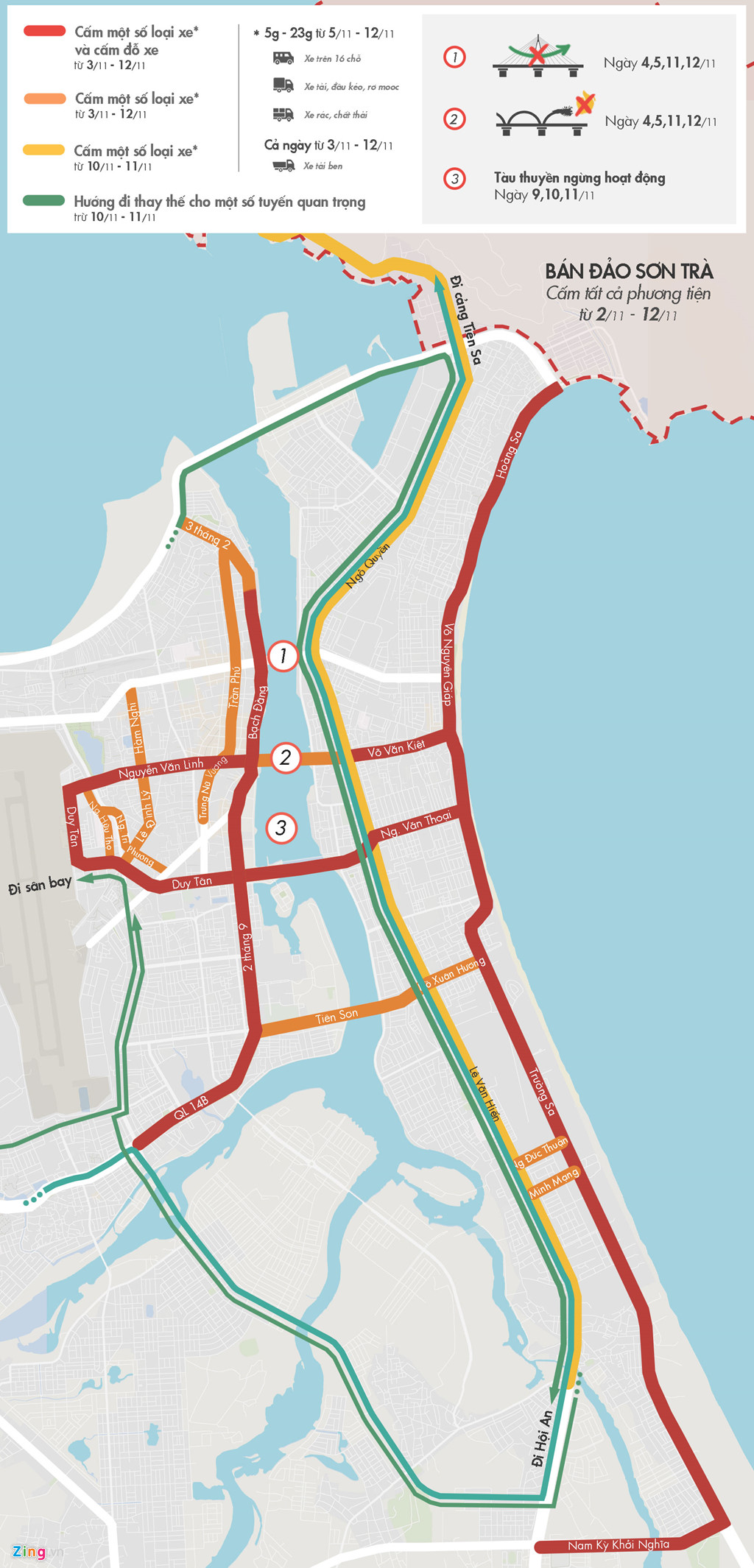 Cách đi tránh tuyến đường cấm ở Đà Nẵng dịp APEC