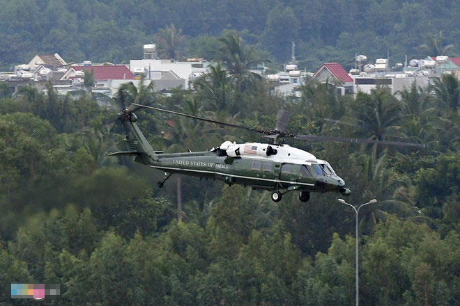 Marine One của Tổng thống Trump bay thử ở Đà Nẵng