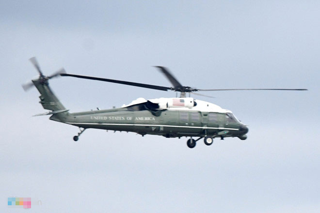 Marine One của Tổng thống Trump bay thử ở Đà Nẵng