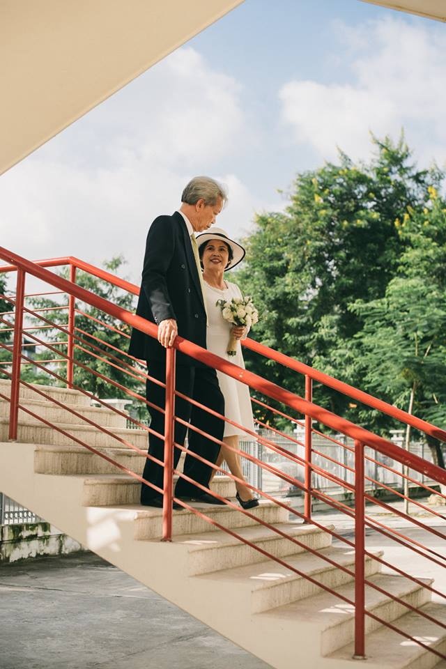 Con trai chụp ảnh cưới cho bố 77 tuổi hút nghìn like