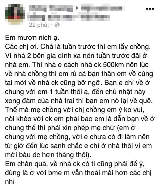 Nàng dâu mới về nhà chồng, xách tay cả bạn thân về ở chung nguyên tuần cho đỡ bỡ ngỡ Nàng dâu mới về nhà chồng, xách tay cả bạn thân về ở chung nguyên tuần cho đỡ bỡ ngỡ
