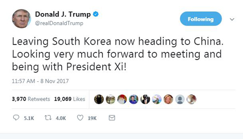 Trump có thể tiếp tục sử dụng Twitter khi thăm Trung Quốc