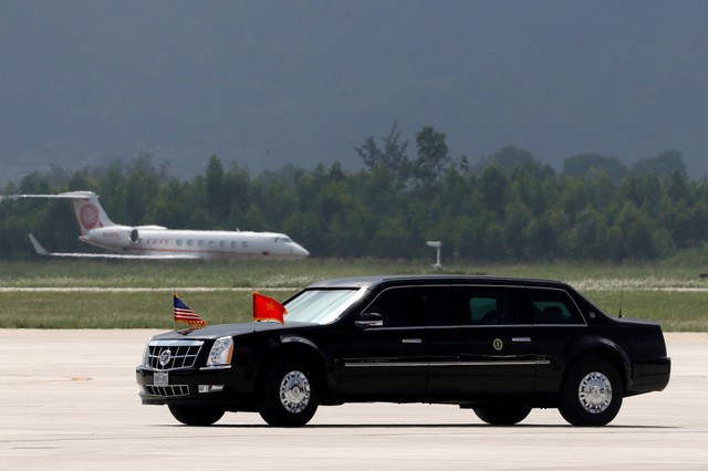 Những hình ảnh đầu tiên của Tổng thống Trump tại Đà Nẵng trên báo chí quốc tế