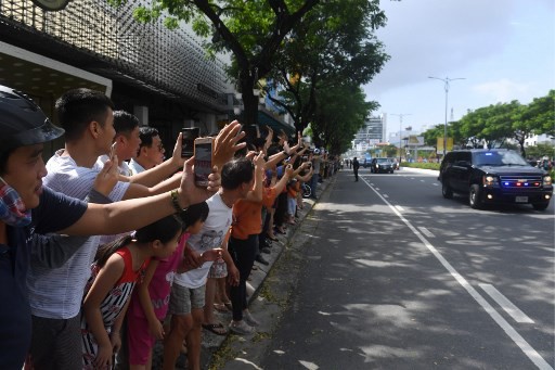 Những hình ảnh đầu tiên của Tổng thống Trump tại Đà Nẵng trên báo chí quốc tế
