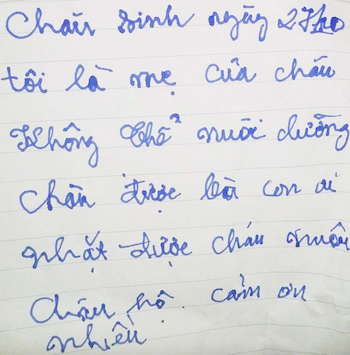 Bé gái một tuần tuổi bị bỏ rơi kèm thư gửi gắm của mẹ
