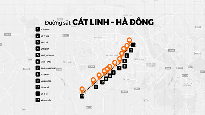 Đường sắt Cát Linh - Hà Đông chạy thử vào 9/2018