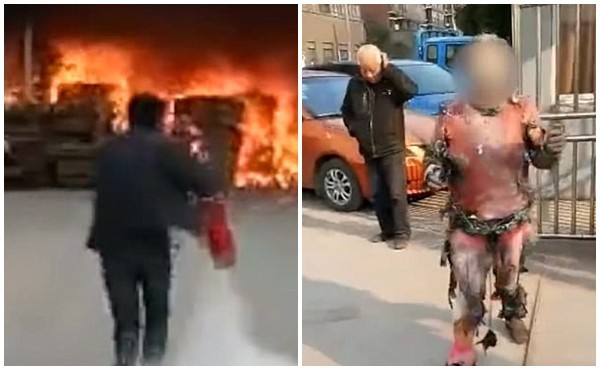 Clip: Cố tình lao vào đám cháy để tìm kiếm tài sản, người đàn ông biến thành ngọn đuốc sống
