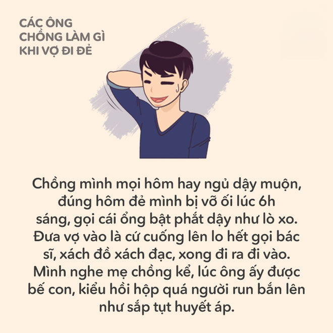 Các mẹ có nhớ khi mình đang trong phòng đẻ, ông chồng yêu quý làm gì không?