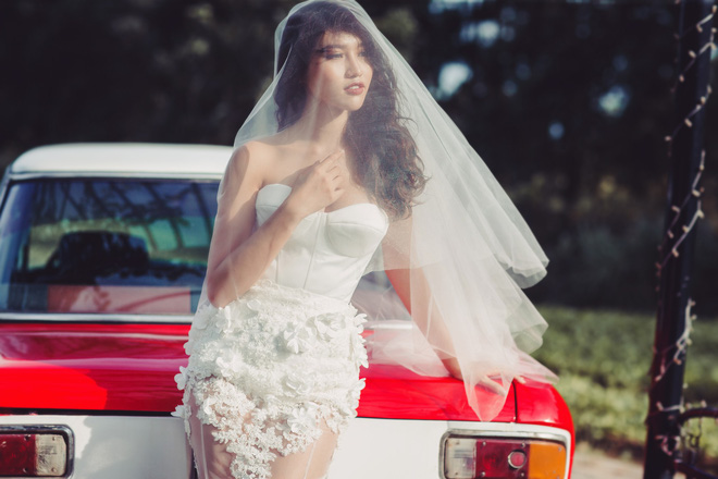 Chế Nguyễn Quỳnh Châu mặc váy cưới đẹp lộng lẫy và sexy