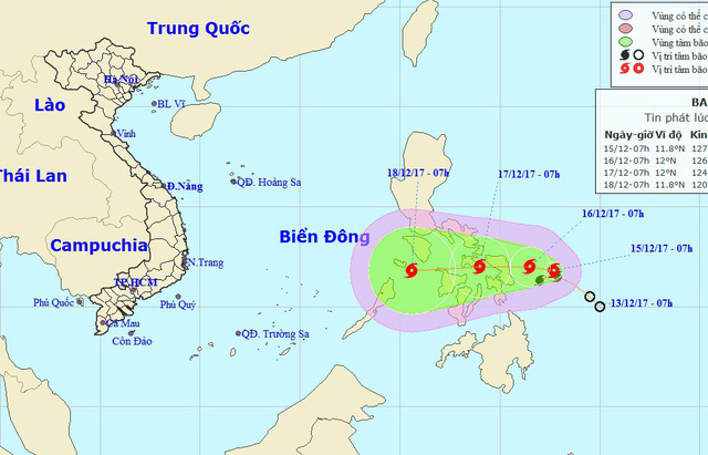 Bão Kai-tak tiếp tục tiến vào Biển Đông