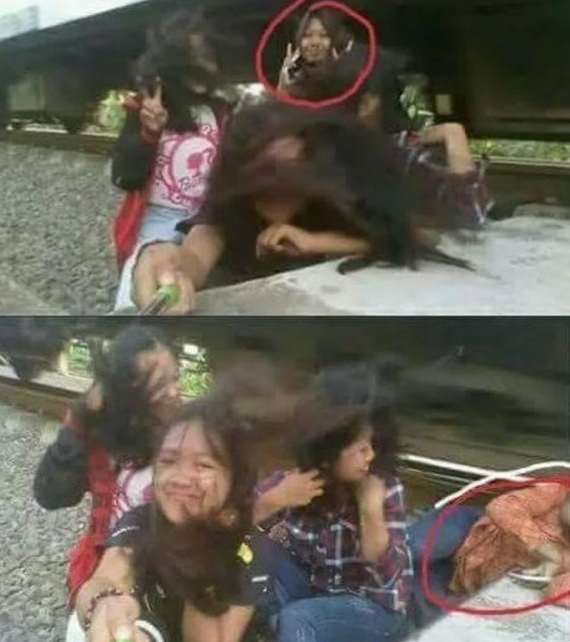 Cô gái bị tàu hỏa kéo lê khi selfie cùng bạn bên đường ray
