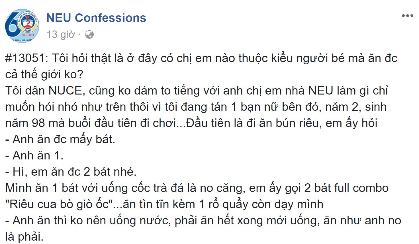 Hỏi vì sao bạn gái ăn uống luôn mồm, chàng trai nhận được câu trả lời còn choáng hơn