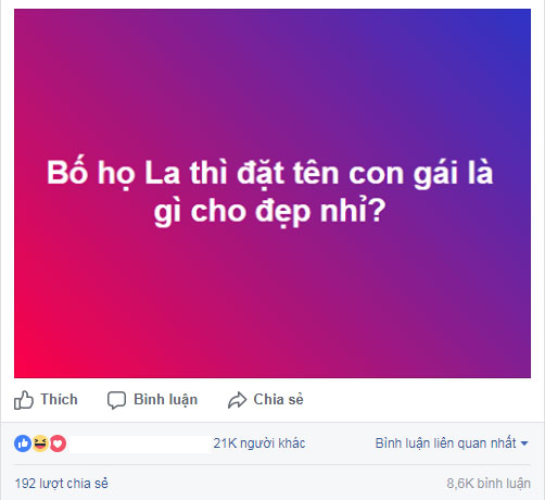 Vợ sắp đẻ, ông bố trẻ họ La sốt sắng nhờ tư vấn tên con, kết quả toàn thấy La Cà, La Lối Vợ sắp đẻ, ông bố trẻ họ La sốt sắng nhờ tư vấn tên con, kết quả toàn thấy La Cà, La Lối