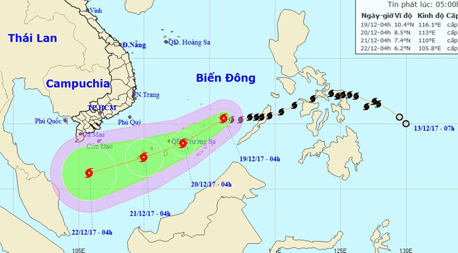 Bão số 15 giật cấp 10 và có thể mạnh thêm