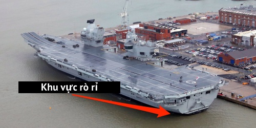 Tàu sân bay hơn 4 tỷ đô của Anh bị rò rỉ nước