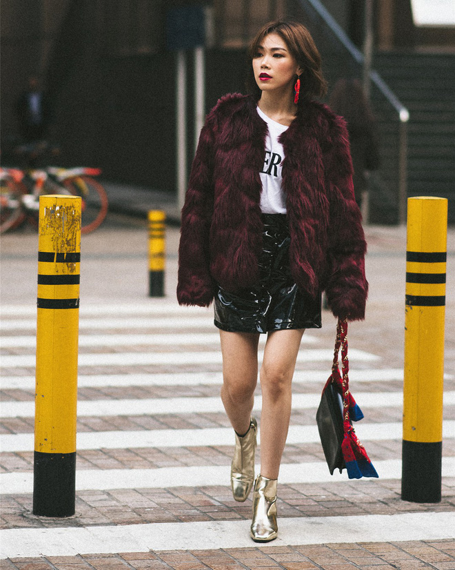 Street style của các quý cô châu Á cũng bắt đầu ngập tràn những gam màu mùa lễ hội