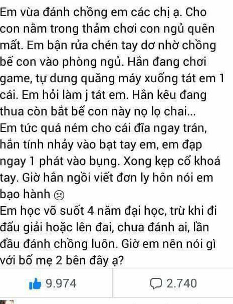 Cô gái khoe đánh chồng, các bà vợ ủng hộ rần rần