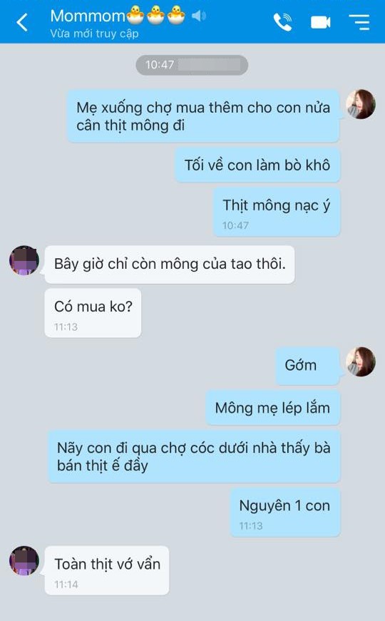 Nhìn bên ngoài phụ huynh có thể khô khan, nói yêu con ra lời thì luôn xấu hổ, nhưng nhắn tin thì tình tứ thế này