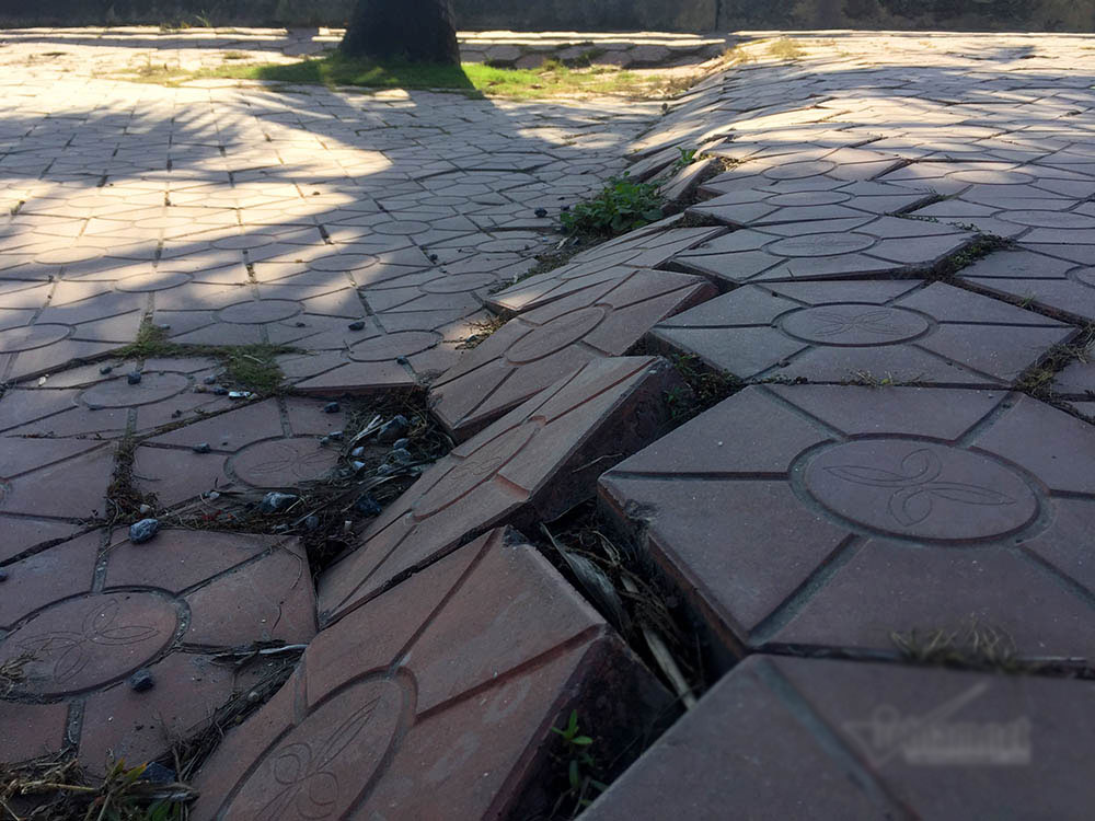 Vỉa hè đường đẹp nhất Hạ Long sụt lún nham nhở