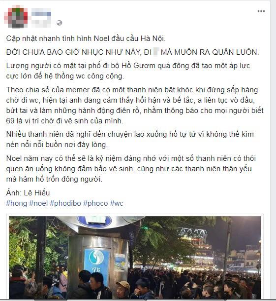 Hà Nội: Dở khóc, dở cười cảnh xếp hàng dài chờ… đi vệ sinh trong đêm Noel