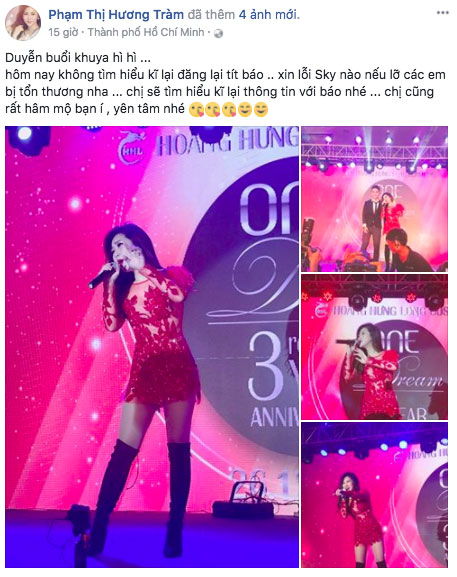 Trước chỉ trích gay gắt từ dân mạng, Hương Tràm cho biết sẽ xin lỗi Sơn Tùng