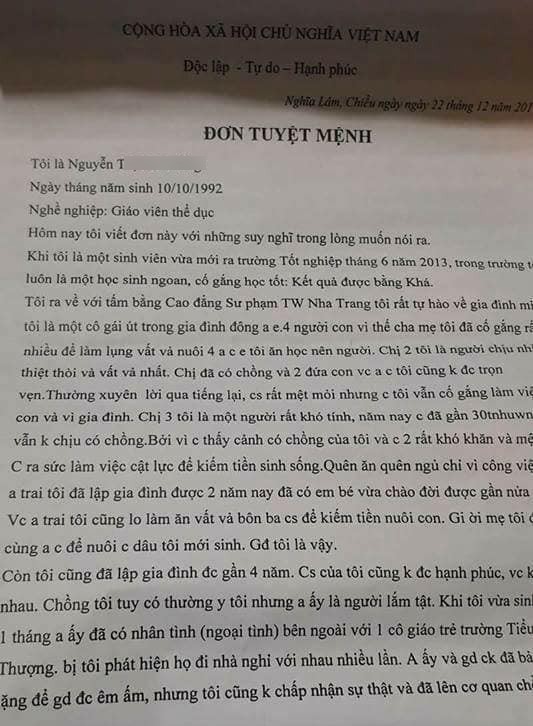 Người vợ nhảy sông tự tử, để lại bức thư tuyệt mệnh: Dù chết cũng không tha thứ cho nhà chồng