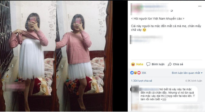 Khi bạn chân ngắn nhưng cứ thích mặc váy dài miên man, đây là chiêu có thể thử để ăn gian một tí