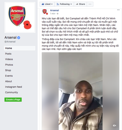 Cựu trung vệ Arsenal và tuyển Anh Sol Campbell sang Việt Nam