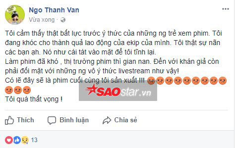 Bất lực trước nạn quay livestream lén, Ngô Thanh Vân tuyên bố: ‘Cô Ba Sài Gòn sẽ là bộ phim cuối cùng tôi sản xuất’ Bất lực trước nạn quay livestream lén, Ngô Thanh Vân tuyên bố: ‘Cô Ba Sài Gòn sẽ là bộ phim cuối cùng tôi sản xuất’