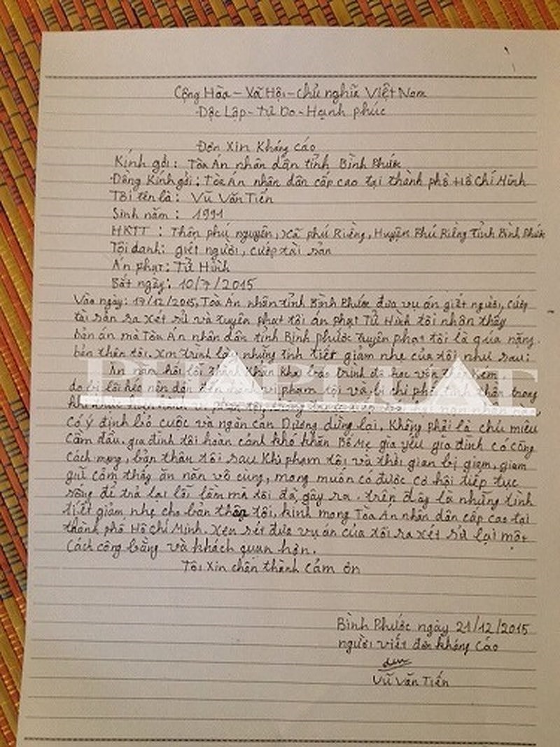 Ngày 17-11 tử hình Nguyễn Hải Dương vụ thảm sát 6 người