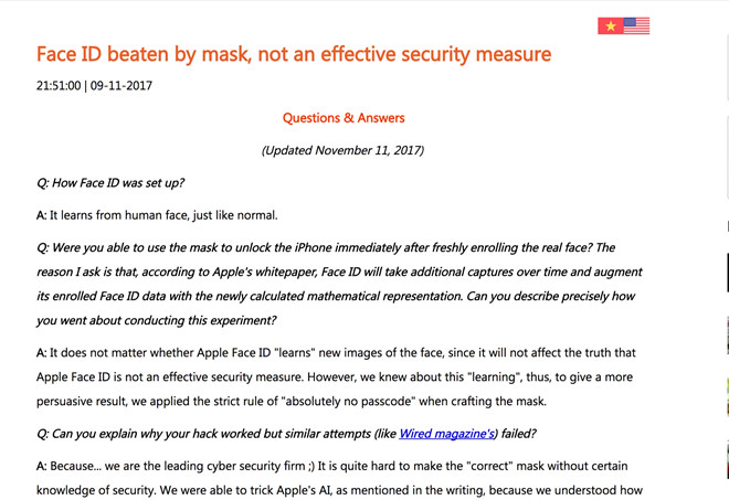 BKAV khẳng định không dùng thủ thuật để mở Face ID