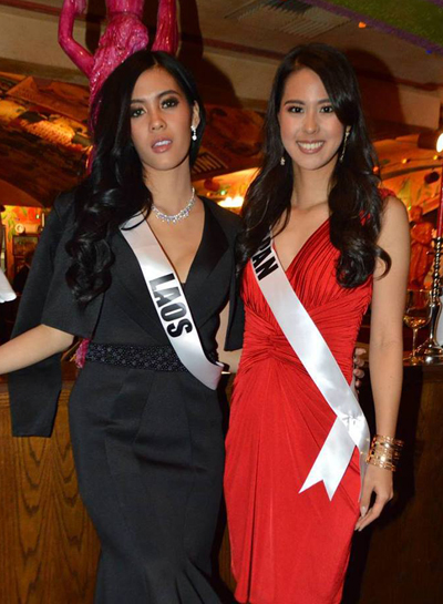 Nguyễn Thị Loan diện mốt váy ngủ ở tiệc mừng Miss Universe