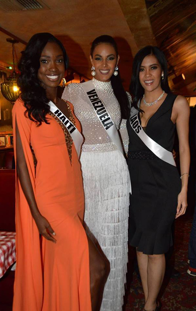 Nguyễn Thị Loan diện mốt váy ngủ ở tiệc mừng Miss Universe