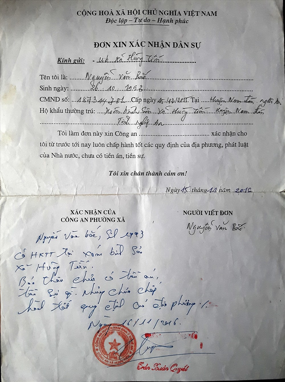 Cha nợ 7 triệu đồng tiền đóng góp, con bị Trưởng Công an xã liên tiếp phê xấu vào hồ sơ