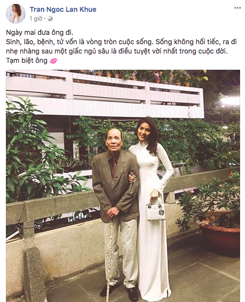 Á hậu Hoàng My và loạt sao Việt gửi lời chia buồn khi hay tin ông của Lan Khuê qua đời