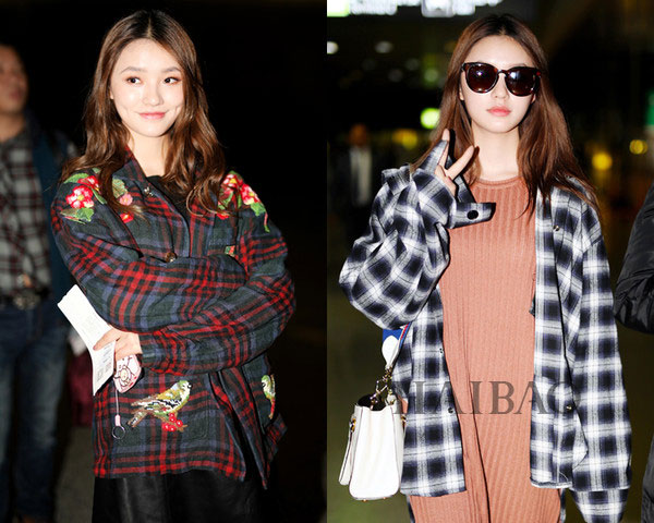 Mix áo khoác kẻ chất như sao Hoa ngữ