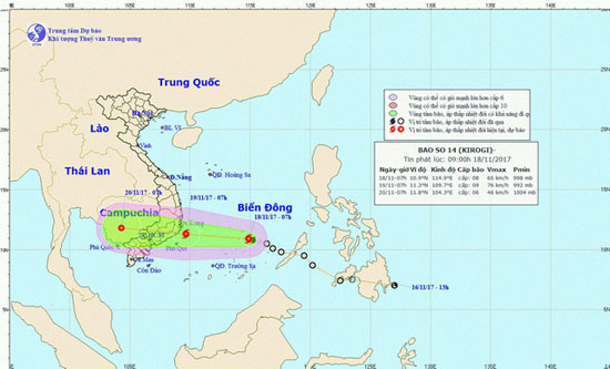 Thủ tướng gửi công điện chỉ đạo đối phó bão số 14