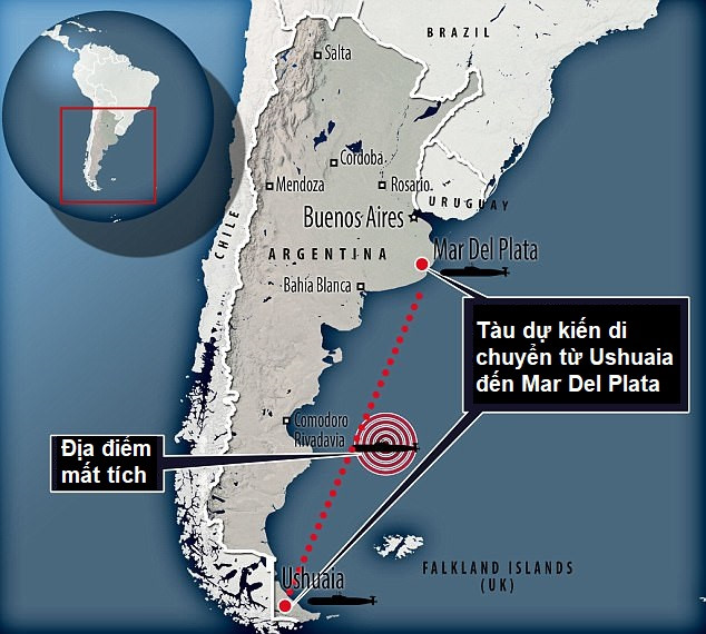 Bão to, Argentina khẩn trương truy tìm tàu ngầm mất tích
