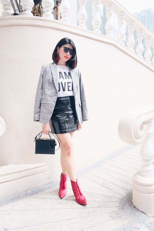 Plaid Blazer, mẫu áo thời thượng cho nàng văn phòng